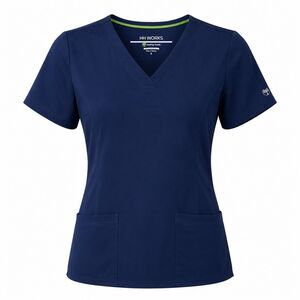 HH Works by Healing Hands Monica Women's 4-Pocket STRETCH V-Neck Scrub Top (S)